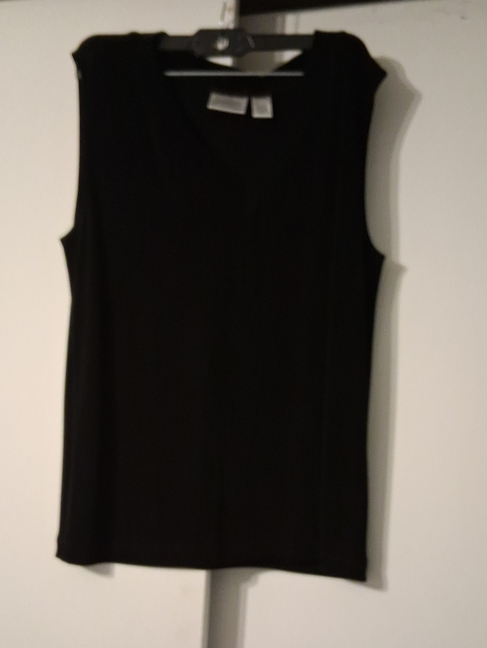 Black Sleeveless V-Neck Women's Top